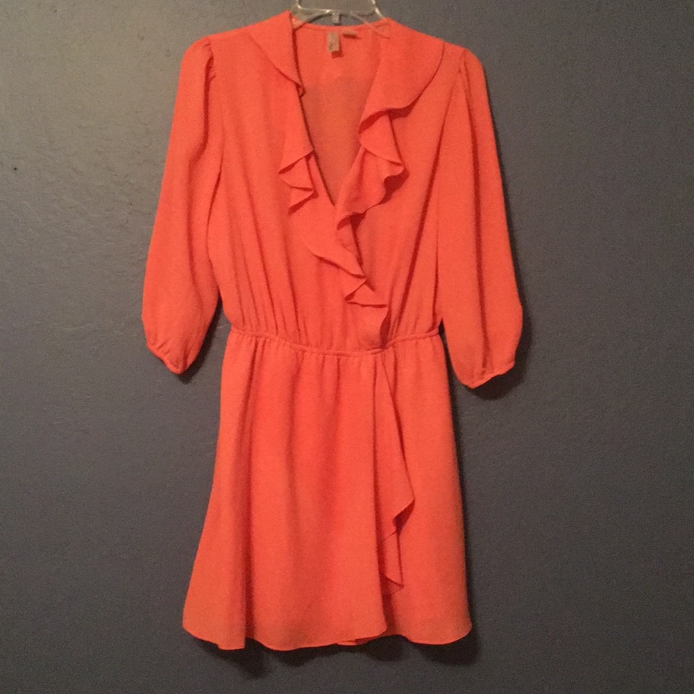 Peach ruffle romper